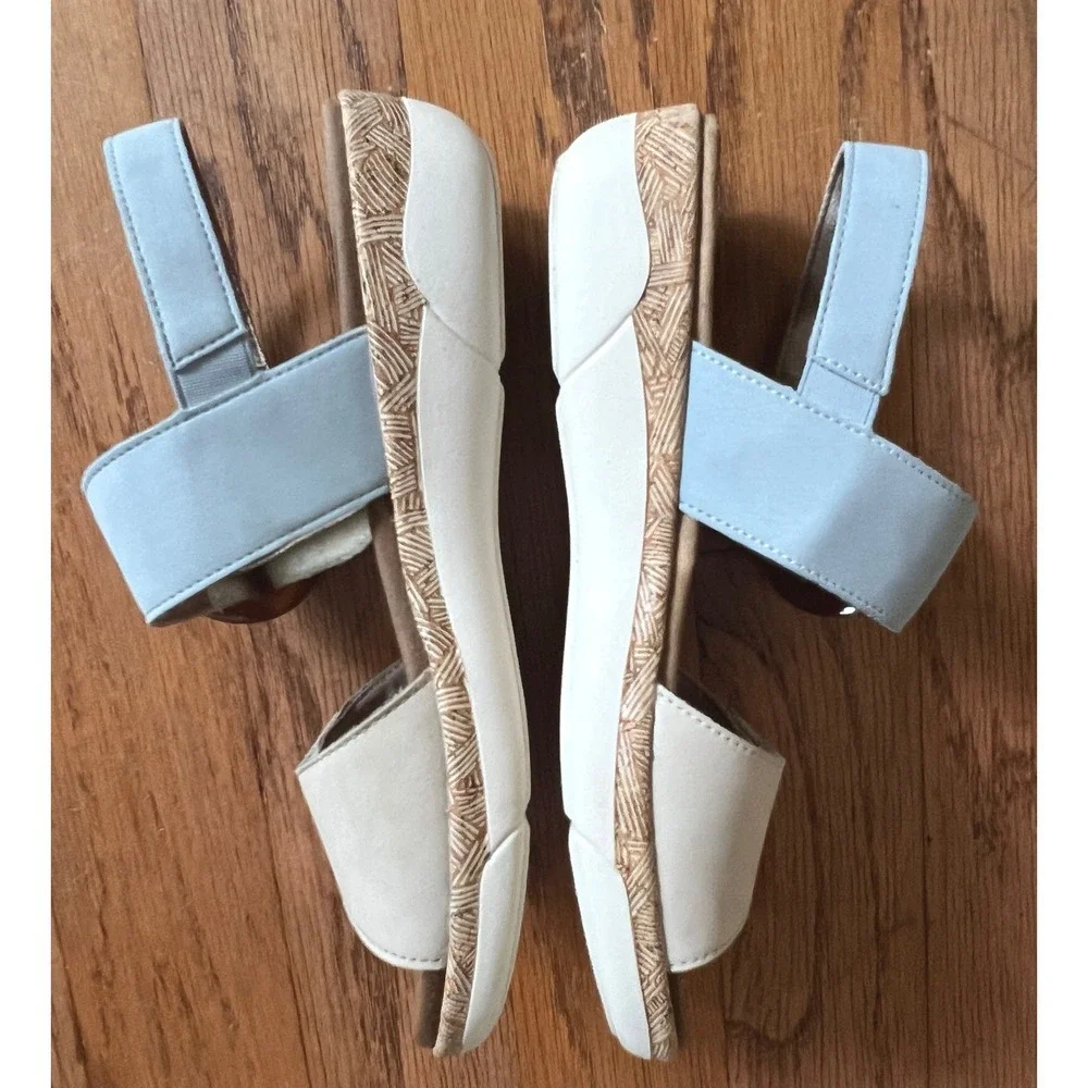 Remonte Jocelyn 53 Soft Sandals Two Tone Coastal 39 Blue Cream Leather Wedge